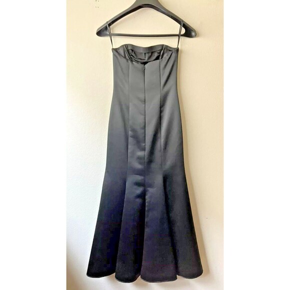 Vintage Scott McClintock Black Strapless Mermaid Gown Velvet Panel XXS/XS READ - Picture 3 of 16